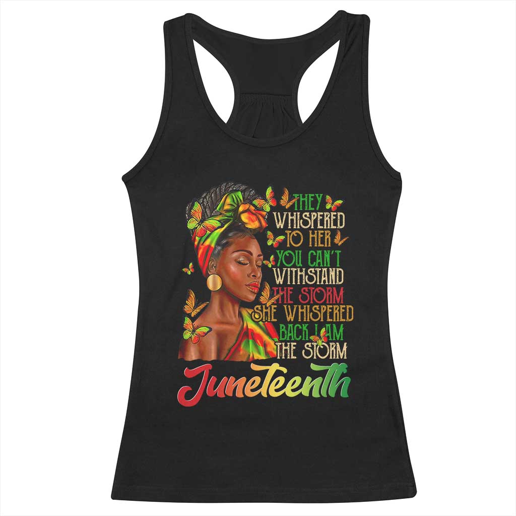 Juneteenth Black Women Racerback Tank Top I Am The Storm Black History Month TS01 Black Print Your Wear
