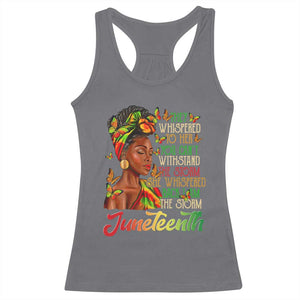 Juneteenth Black Women Racerback Tank Top I Am The Storm Black History Month TS01 Charcoal Print Your Wear