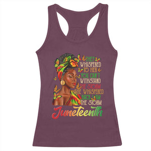 Juneteenth Black Women Racerback Tank Top I Am The Storm Black History Month TS01 Maroon Print Your Wear