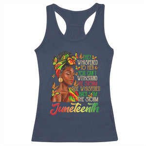 Juneteenth Black Women Racerback Tank Top I Am The Storm Black History Month TS01 Navy Print Your Wear