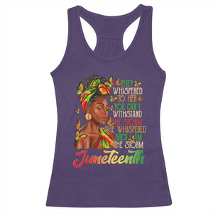 Juneteenth Black Women Racerback Tank Top I Am The Storm Black History Month TS01 Purple Print Your Wear