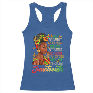 Juneteenth Black Women Racerback Tank Top I Am The Storm Black History Month TS01 Royal Blue Print Your Wear
