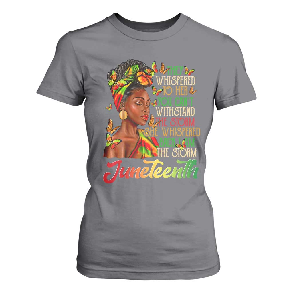 Juneteenth Black Women T Shirt For Women I Am The Storm Black History Month TS01 Charcoal Print Your Wear