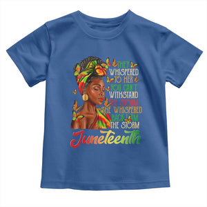 Juneteenth Black Women Toddler T Shirt I Am The Storm Black History Month TS01 Royal Blue Print Your Wear