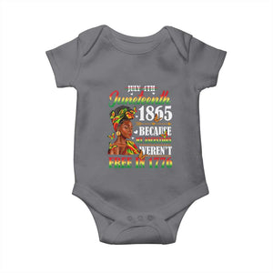 Juneteenth Black Women Baby Onesie Because My Ancestor Weren't Free in 1776 TS01 Charcoal Print Your Wear