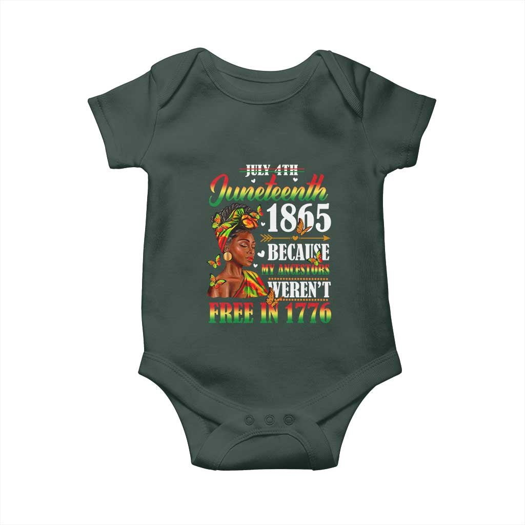 Juneteenth Black Women Baby Onesie Because My Ancestor Weren't Free in 1776 TS01 Print Your Wear