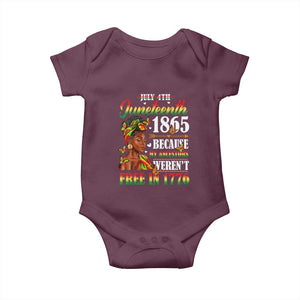 Juneteenth Black Women Baby Onesie Because My Ancestor Weren't Free in 1776 TS01 Maroon Print Your Wear