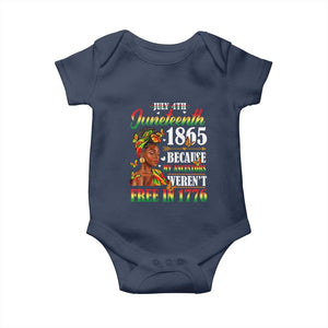 Juneteenth Black Women Baby Onesie Because My Ancestor Weren't Free in 1776 TS01 Navy Print Your Wear