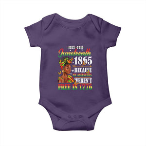 Juneteenth Black Women Baby Onesie Because My Ancestor Weren't Free in 1776 TS01 Purple Print Your Wear