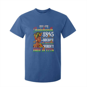 Juneteenth Black Women T Shirt For Kid Because My Ancestor Weren't Free in 1776 TS01 Royal Blue Print Your Wear