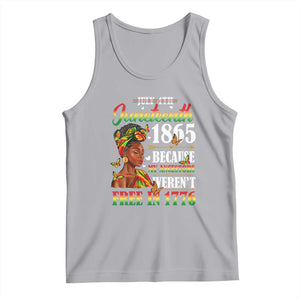 Juneteenth Black Women Tank Top Because My Ancestor Weren't Free in 1776 TS01 Athletic Heather Print Your Wear