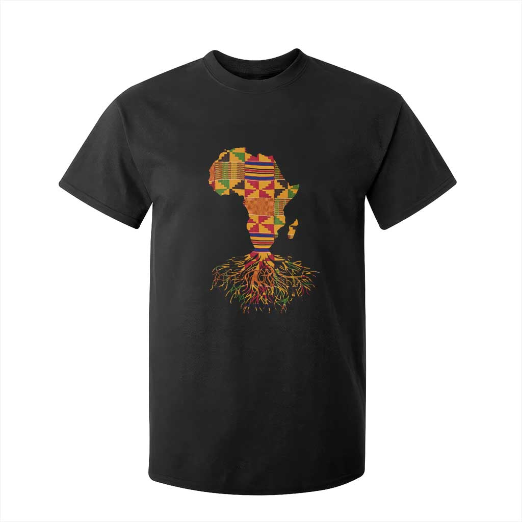 My Roots Black History T Shirt For Kid With Traditional Kente and Africa Map TS01 Black Print Your Wear