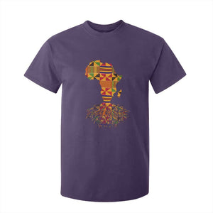 My Roots Black History T Shirt For Kid With Traditional Kente and Africa Map TS01 Purple Print Your Wear