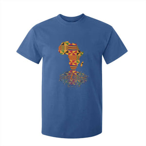 My Roots Black History T Shirt For Kid With Traditional Kente and Africa Map TS01 Royal Blue Print Your Wear