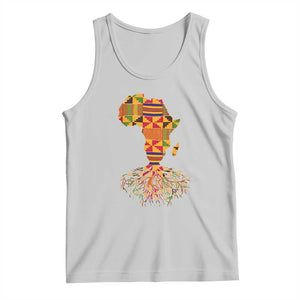 My Roots Black History Tank Top With Traditional Kente and Africa Map TS01 Ash Print Your Wear