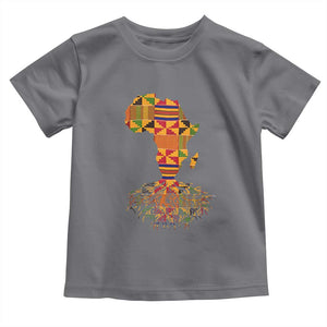 My Roots Black History Toddler T Shirt With Traditional Kente and Africa Map TS01 Charcoal Print Your Wear