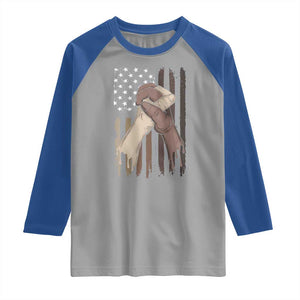 Black American Raglan Shirt US Flag Holding Hands TS01 Sport Gray Royal Print Your Wear