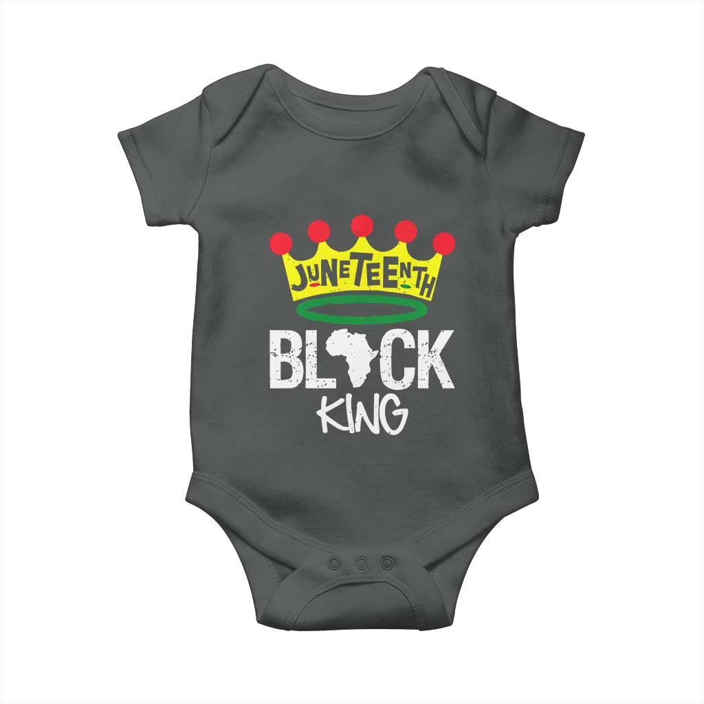 Juneteenth Black King Baby Onesie 1865 African Pride Black Power TS01 Dark Heather Print Your Wear
