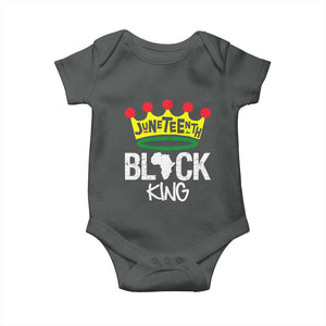 Juneteenth Black King Baby Onesie 1865 African Pride Black Power TS01 Dark Heather Print Your Wear