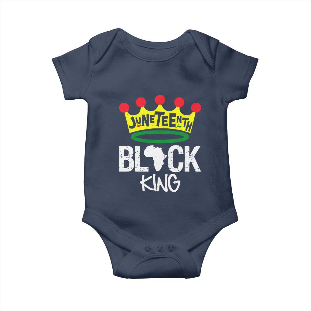 Juneteenth Black King Baby Onesie 1865 African Pride Black Power TS01 Navy Print Your Wear