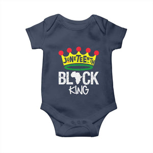 Juneteenth Black King Baby Onesie 1865 African Pride Black Power TS01 Navy Print Your Wear