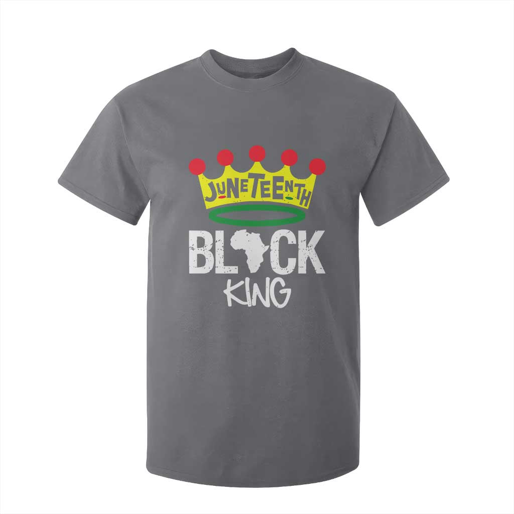 Juneteenth Black King T Shirt For Kid 1865 African Pride Black Power TS01 Charcoal Print Your Wear