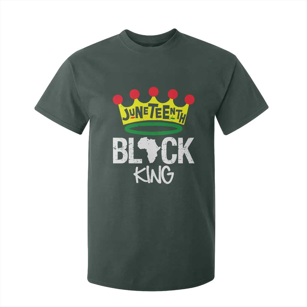 Juneteenth Black King T Shirt For Kid 1865 African Pride Black Power TS01 Dark Forest Green Print Your Wear