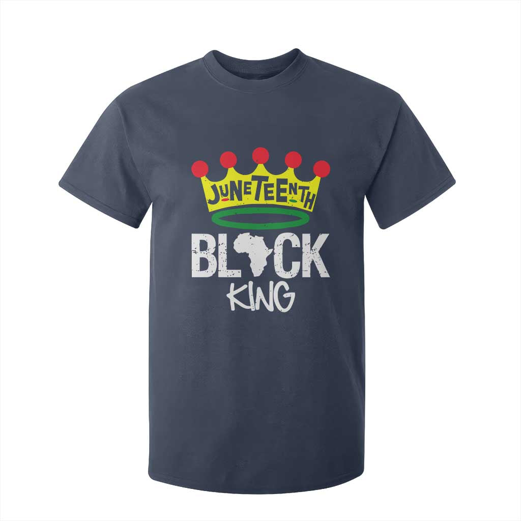 Juneteenth Black King T Shirt For Kid 1865 African Pride Black Power TS01 Navy Print Your Wear