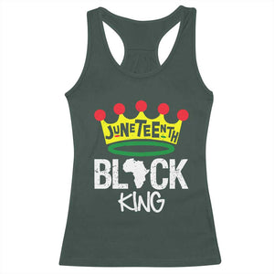 Juneteenth Black King Racerback Tank Top 1865 African Pride Black Power TS01 Dark Forest Green Print Your Wear