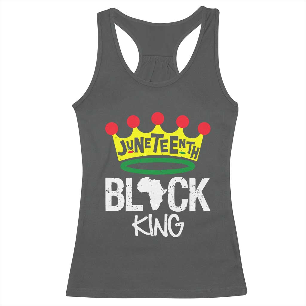 Juneteenth Black King Racerback Tank Top 1865 African Pride Black Power TS01 Dark Heather Print Your Wear