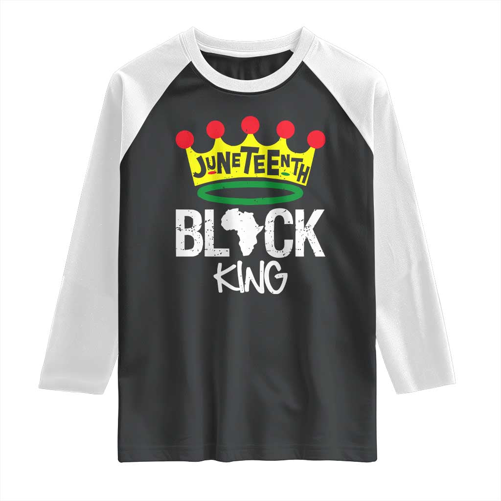 Juneteenth Black King Raglan Shirt 1865 African Pride Black Power TS01 Black White Print Your Wear