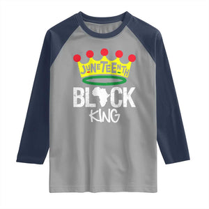 Juneteenth Black King Raglan Shirt 1865 African Pride Black Power TS01 Sport Gray Navy Print Your Wear