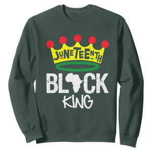 African King Sweatshirt Black King Black Power Black History Month 1865 Juneteenth TS01 Dark Forest Green Printyourwear