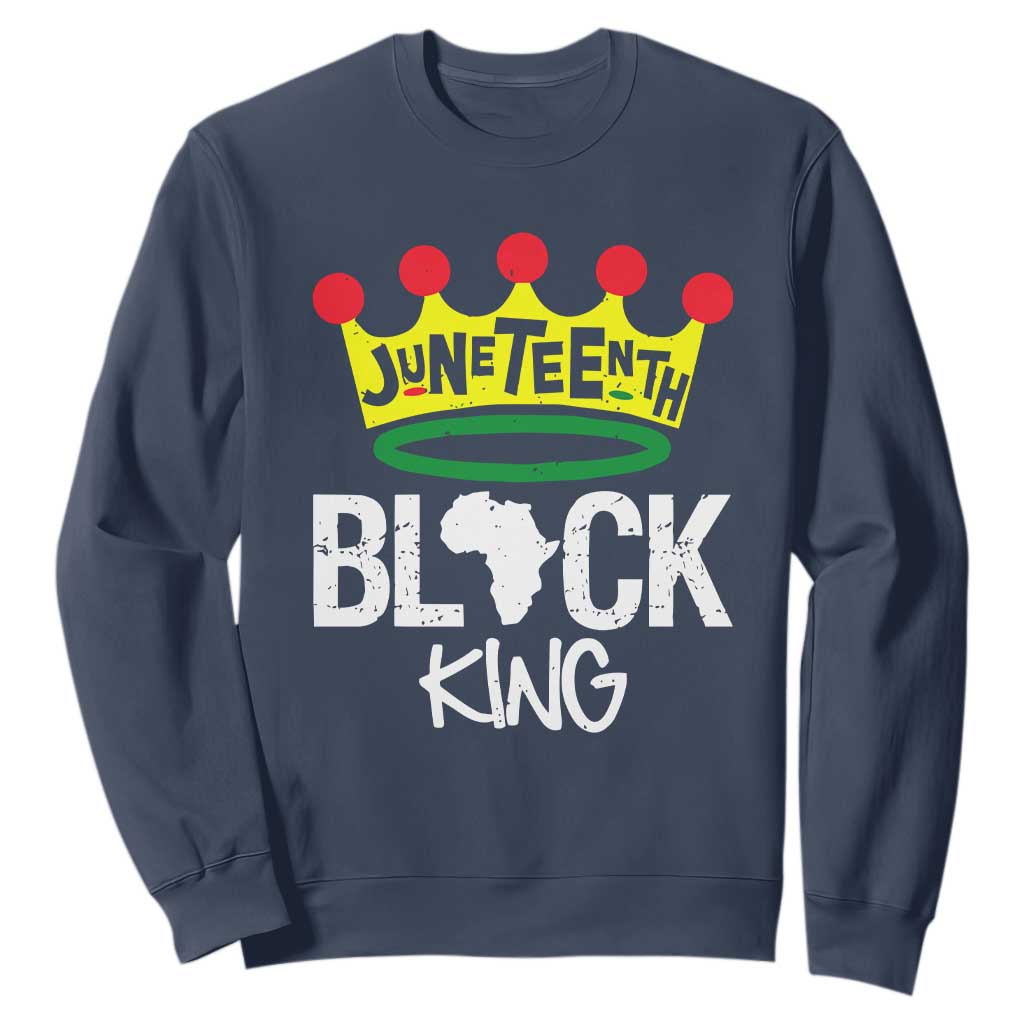 African King Sweatshirt Black King Black Power Black History Month 1865 Juneteenth TS01 Navy Printyourwear