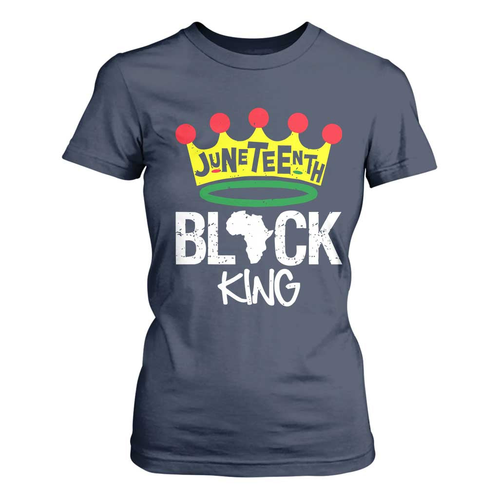 Juneteenth Black King T Shirt For Women 1865 African Pride Black Power TS01 Navy Print Your Wear
