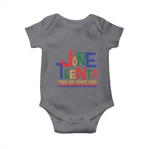 Free Ish Since 1865 Baby Onesie Juneteenth Celebration Retro TS01 Charcoal Print Your Wear