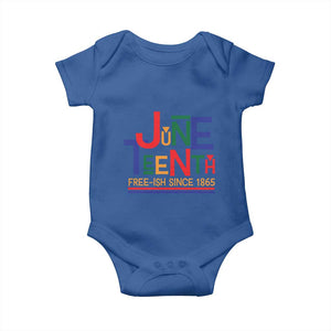 Free Ish Since 1865 Baby Onesie Juneteenth Celebration Retro TS01 Royal Blue Print Your Wear