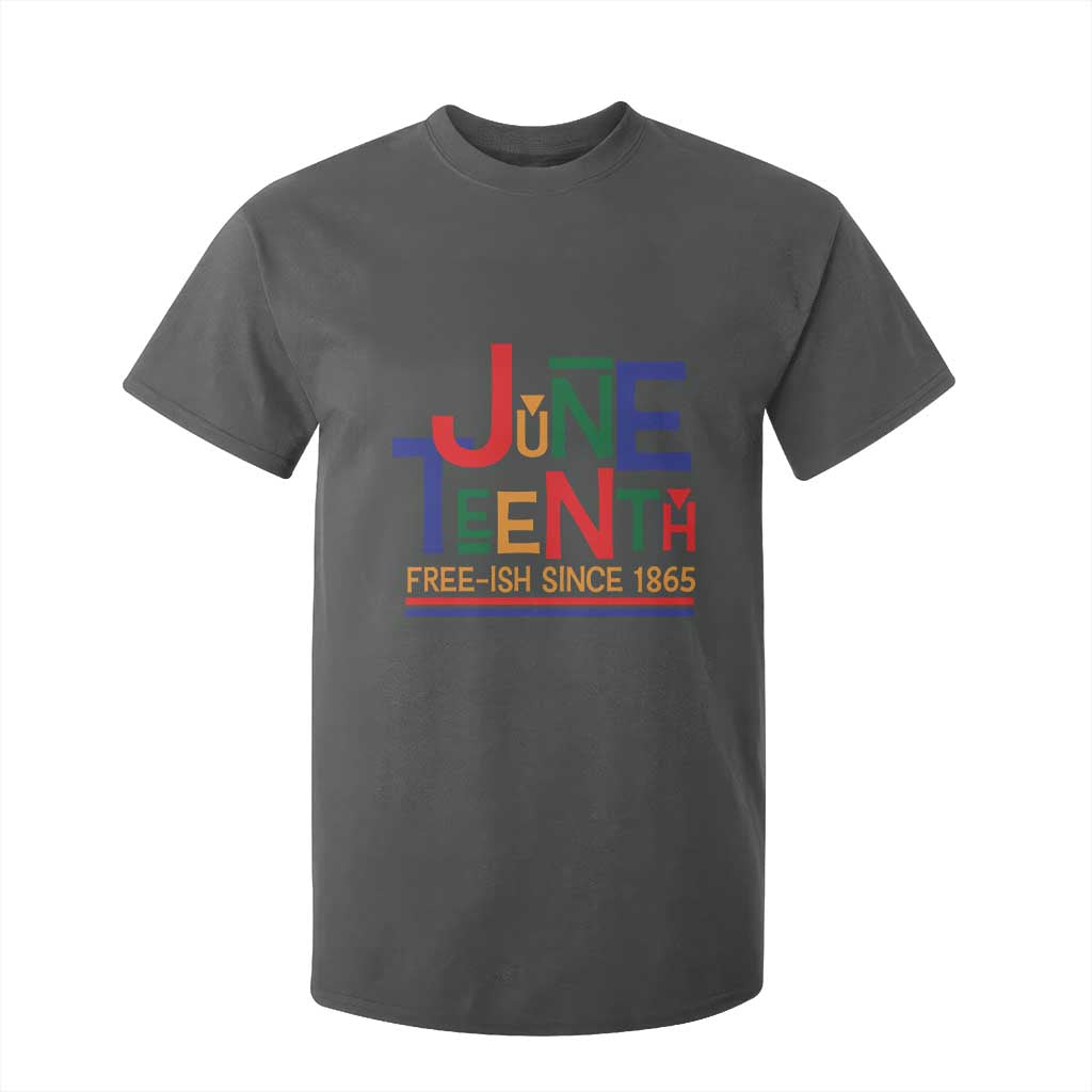 Free Ish Since 1865 T Shirt For Kid Juneteenth Celebration Retro TS01 Dark Heather Print Your Wear