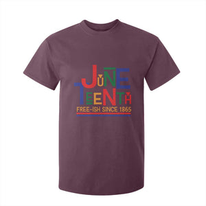 Free Ish Since 1865 T Shirt For Kid Juneteenth Celebration Retro TS01 Maroon Print Your Wear
