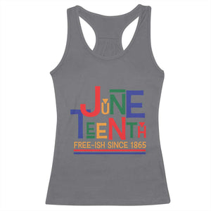 Free Ish Since 1865 Racerback Tank Top Juneteenth Celebration Retro TS01 Charcoal Print Your Wear