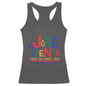 Free Ish Since 1865 Racerback Tank Top Juneteenth Celebration Retro TS01 Dark Heather Print Your Wear