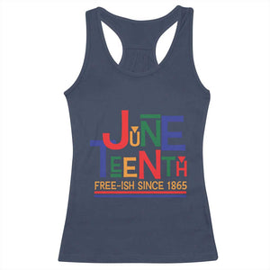 Free Ish Since 1865 Racerback Tank Top Juneteenth Celebration Retro TS01 Navy Print Your Wear