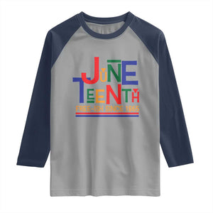 Free Ish Since 1865 Raglan Shirt Juneteenth Celebration Retro TS01 Sport Gray Navy Print Your Wear