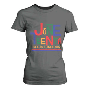 Free Ish Since 1865 T Shirt For Women Juneteenth Celebration Retro TS01 Dark Heather Print Your Wear