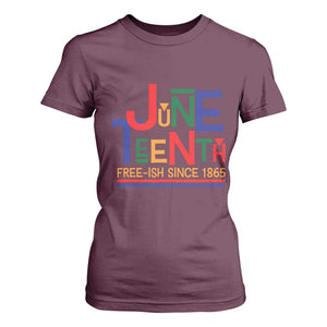 Free Ish Since 1865 T Shirt For Women Juneteenth Celebration Retro TS01 Maroon Print Your Wear