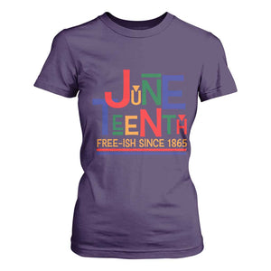 Free Ish Since 1865 T Shirt For Women Juneteenth Celebration Retro TS01 Purple Print Your Wear