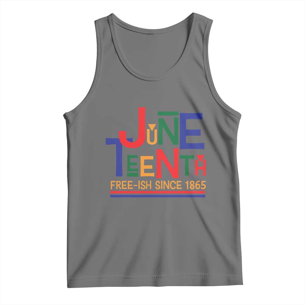 Free Ish Since 1865 Tank Top Juneteenth Celebration Retro TS01 Black Heather Print Your Wear