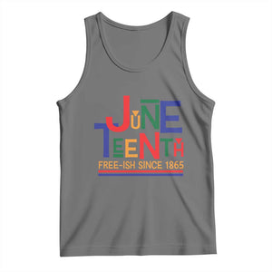 Free Ish Since 1865 Tank Top Juneteenth Celebration Retro TS01 Black Heather Print Your Wear