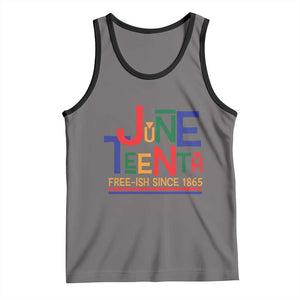 Free Ish Since 1865 Tank Top Juneteenth Celebration Retro TS01 Deep Heather Black Print Your Wear