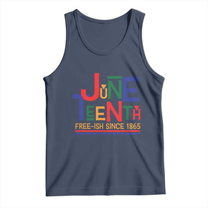 Free Ish Since 1865 Tank Top Juneteenth Celebration Retro TS01 Navy Print Your Wear